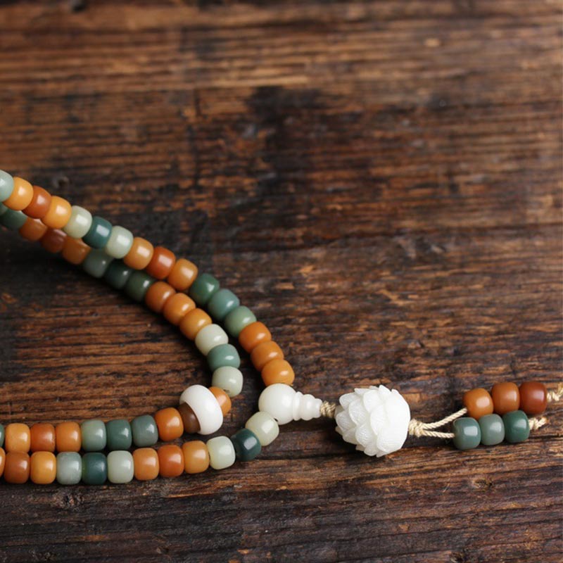 Collier Bracelet Harmonie Mala Bodhi Lotus Buddha Stones