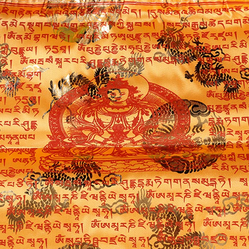 Buddha Stones Décoration extérieure de 20 drapeaux de prière représentant le cheval du vent tibétain aux 5 couleurs et le Sutra de la longévité - image 9