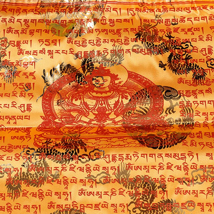 Buddha Stones Décoration extérieure de 20 drapeaux de prière représentant le cheval du vent tibétain aux 5 couleurs et le Sutra de la longévité - image 9