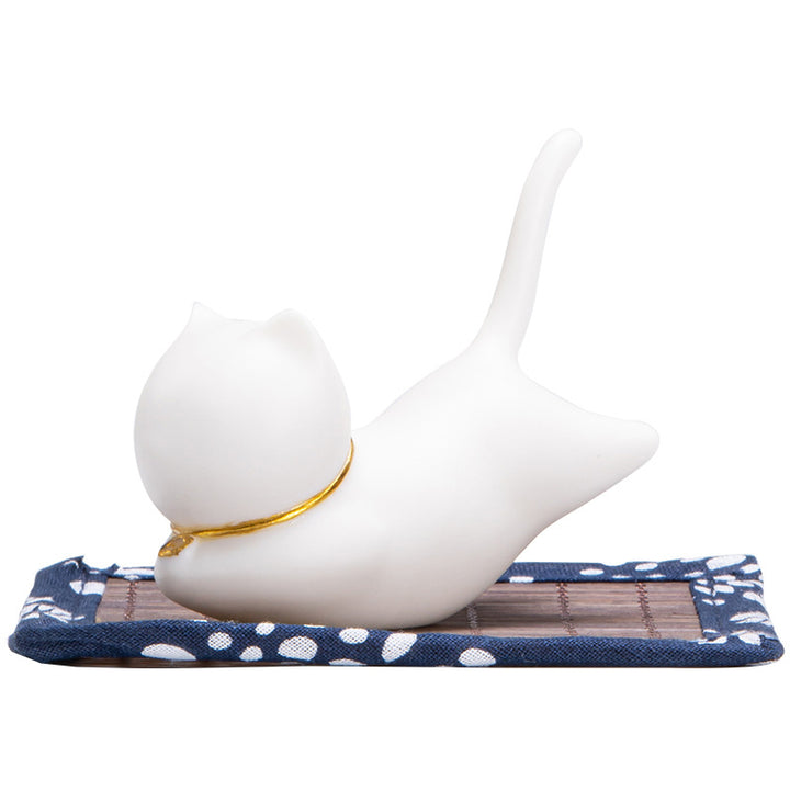 Brûleur d'encens en céramique avec joli chat panda et bénédiction - image 9