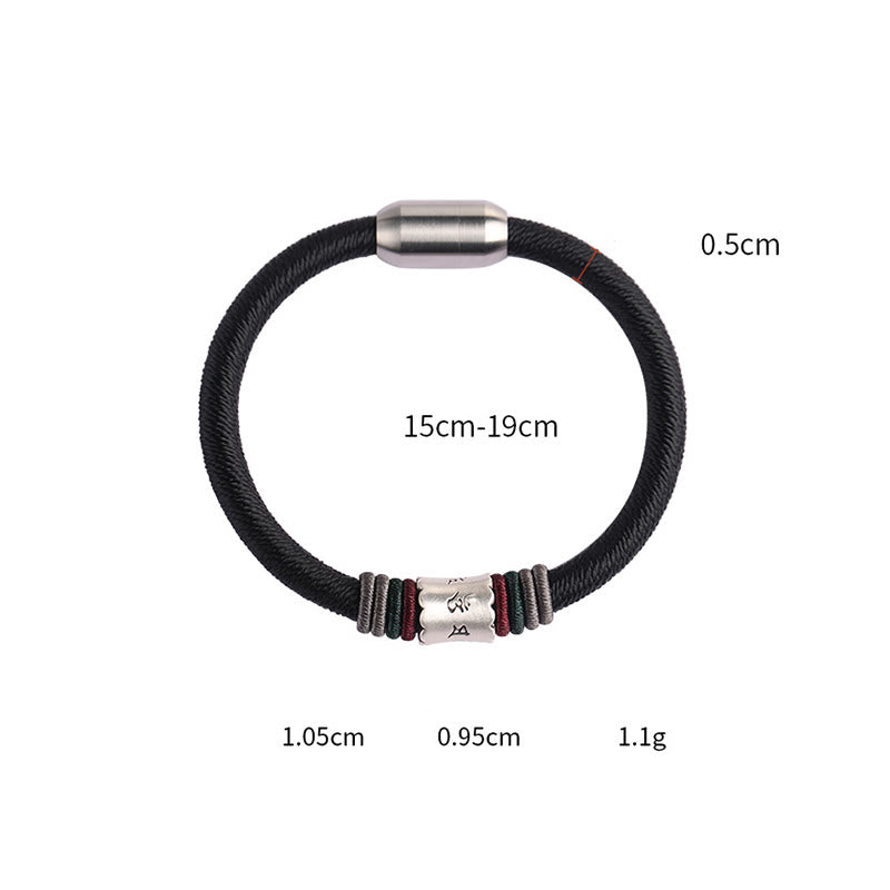 Bracelet à boucle magnétique en argent sterling 999 Buddha Stones Om Mani Padme Hum Peace - image 12