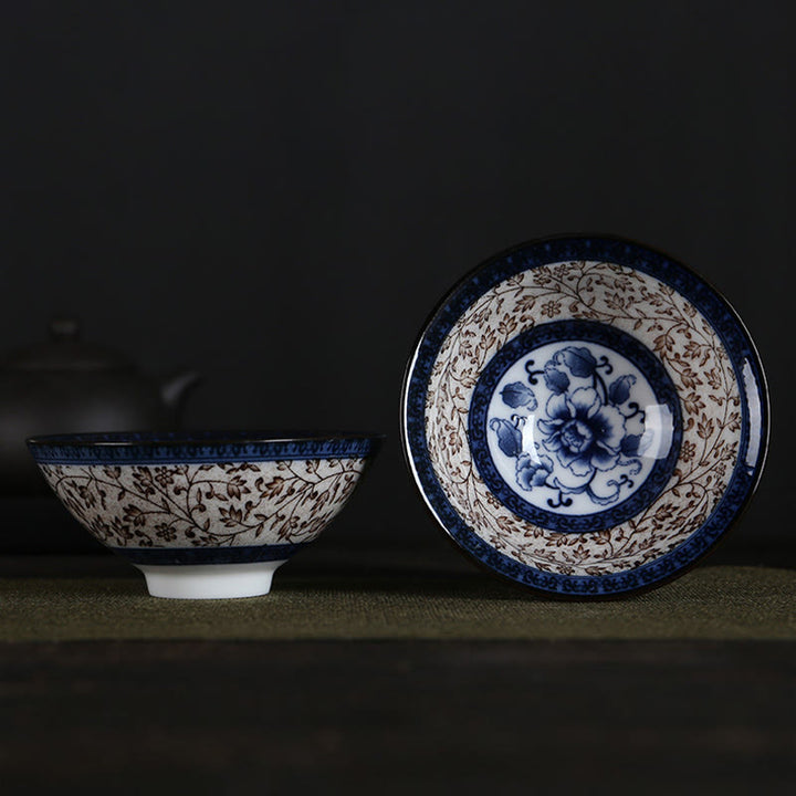Buddha Stones Fleurs Fu Caractère Montagnes Lotus Fleurs de cerisier Tasse à thé en céramique Tasse à thé Kung Fu