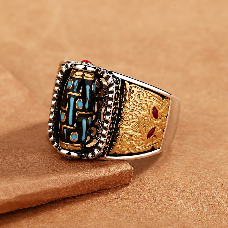Bague rotative en Buddha Stones de Bouddha et bénédictions de richesse