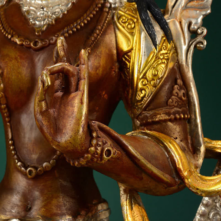 Statue décorative en cuivre du Bodhisattva Tara Verte Espoir - image 12