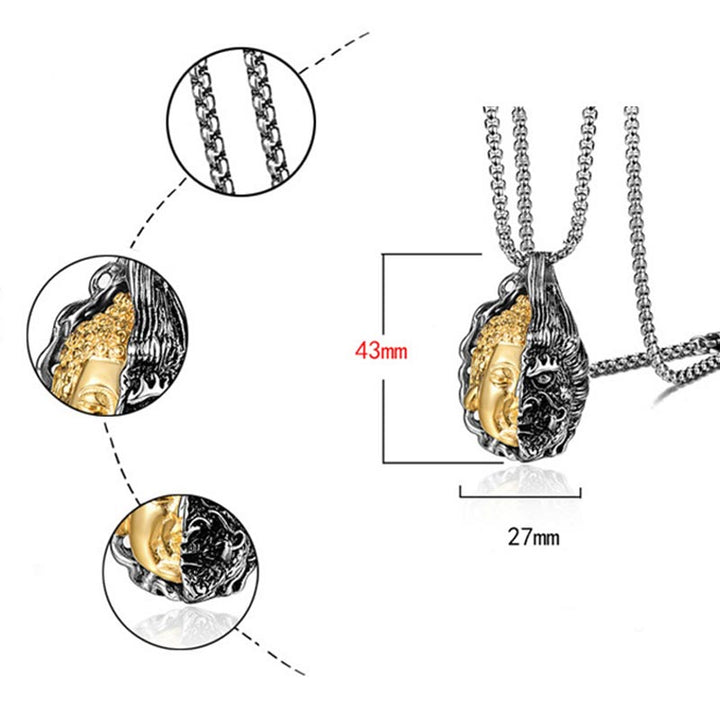 Collier puissant mi-bouddha mi-diable en Buddha Stones