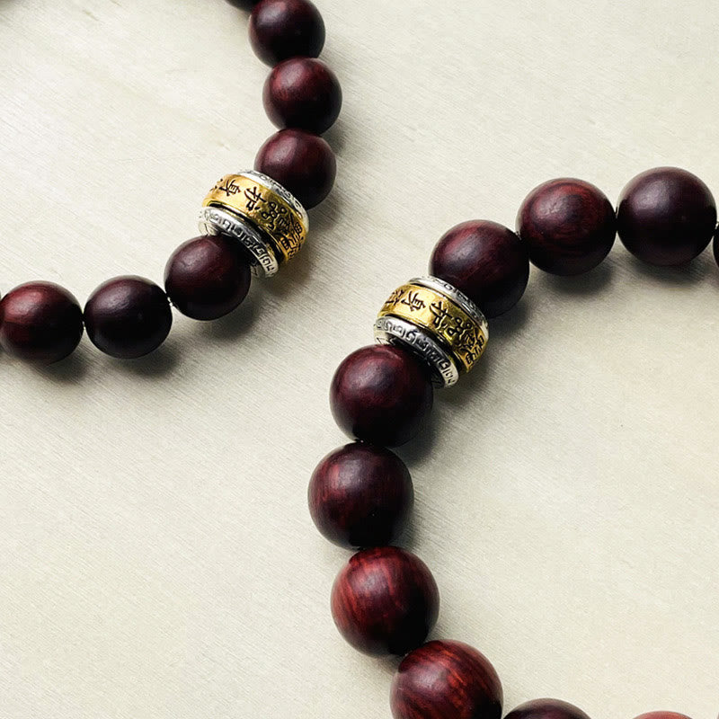 Bracelet de protection en amulette de petite feuille de bois de santal rouge de Buddha Stones