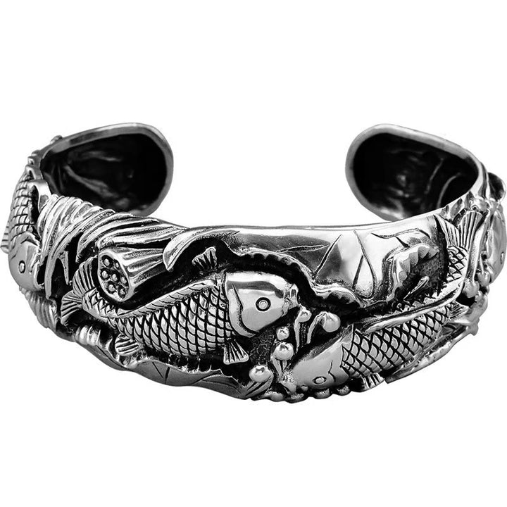Buddha Stones Buddha Stones Poisson Koi Lotus Bracelet Chance Richesse