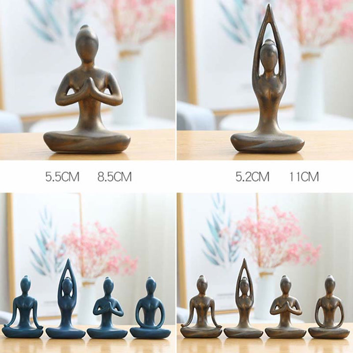Exercice de méditation de yoga abstrait Céramique Figurine spirituelle Sculpture Décoration - image 18