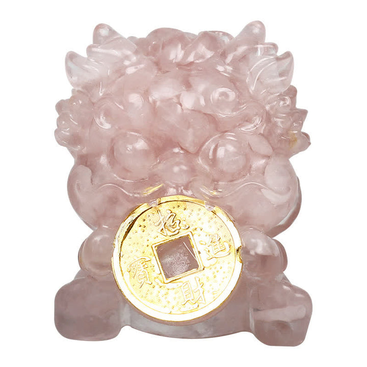 Buddha Stones faites à la main, jolie pièce d'or PiXiu, cristal Fengshui, énergie, richesse, fortune, décoration de la maison