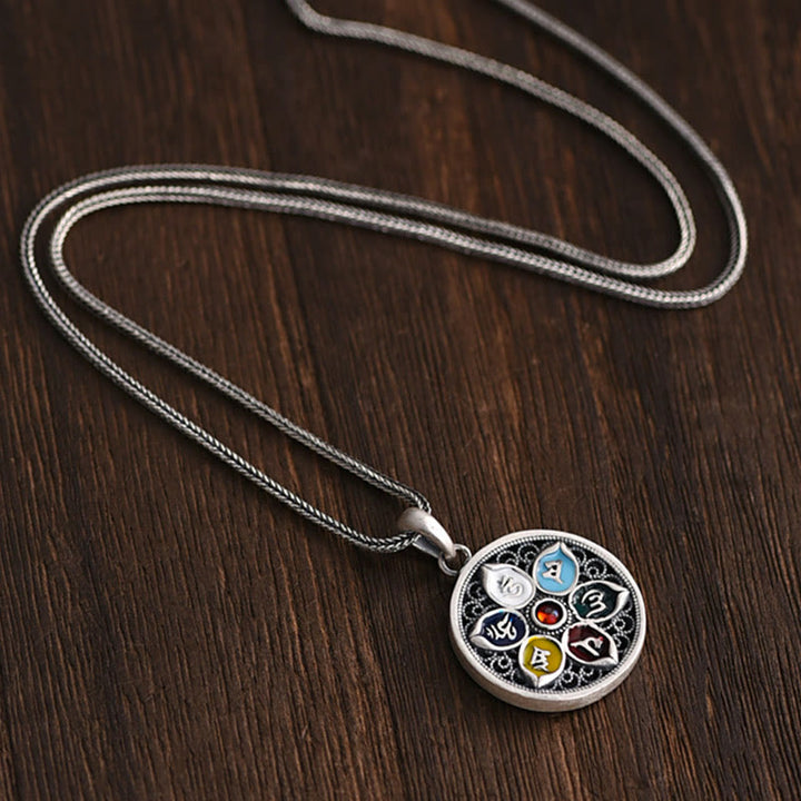 Buddha Stones tibétaines Om Mani Padme Hum pureté collier pendentif - image 3