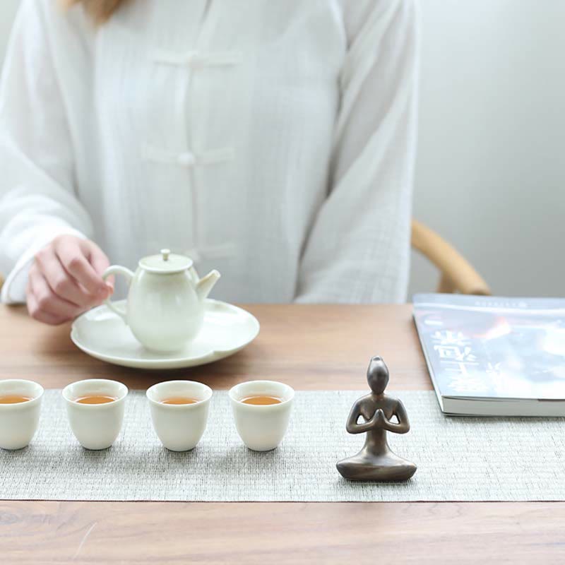 Exercice de méditation de yoga abstrait Céramique Figurine spirituelle Sculpture Décoration - image 11