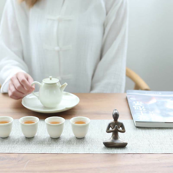 Exercice de méditation de yoga abstrait Céramique Figurine spirituelle Sculpture Décoration - image 11