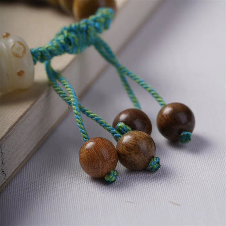Bracelet porte-bonheur positif en bois de santal vert et graines de Bodhi avec Buddha Stones - image 5