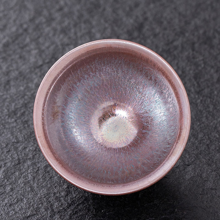 Tasse à thé en porcelaine chinoise Jianzhan en or rose avec Buddha Stones Tasse à thé Kung Fu