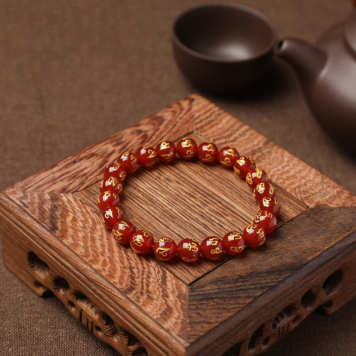 Bracelet de méditation en onyx noir et cristal blanc Buddha Stones du Tibet Om Mani Padme Hum