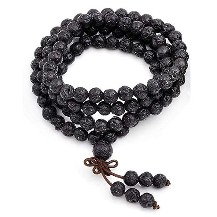 Bracelet de protection en pierre de lave naturelle de 108 Buddha Stones