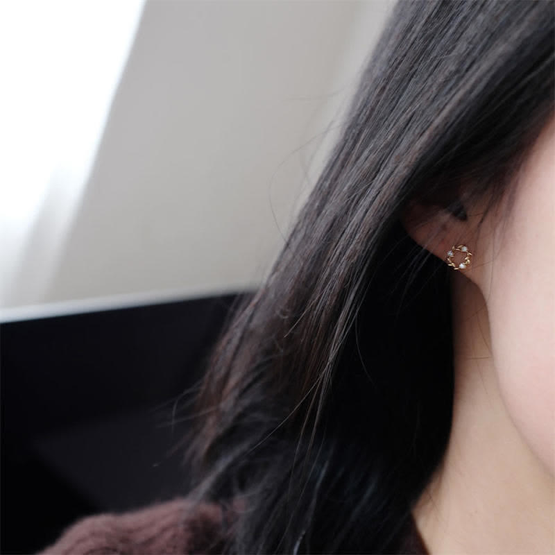 Buddha Stones et métal cuivré en forme de couronne minuscule avec fleurs de bénédiction