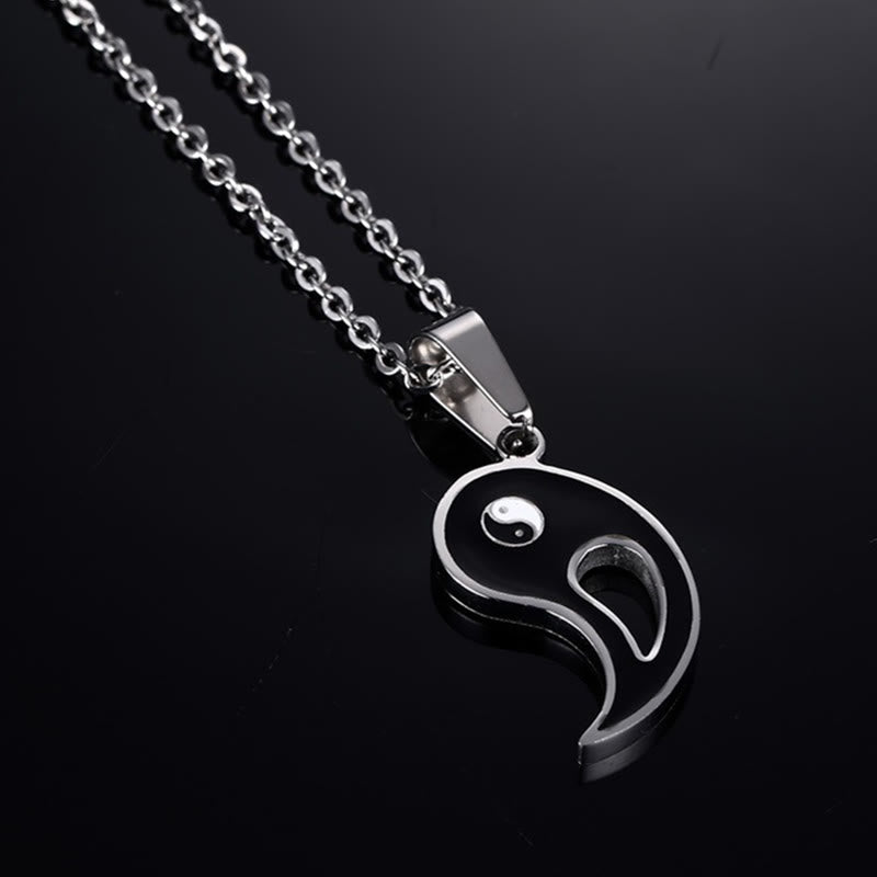 Collier avec pendentif Yin Yang pour couple, 2 pièces