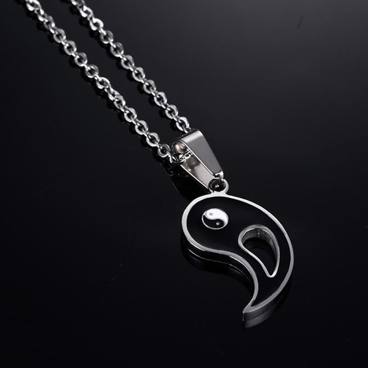 Collier avec pendentif Yin Yang pour couple, 2 pièces