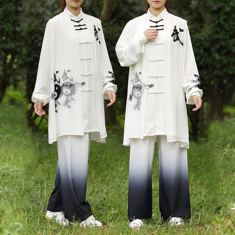 Buddha Stones 3 pièces Yin Yang arbre Tai Chi spirituel Zen pratique méditation prière uniforme ensemble de vêtements unisexe - image 4