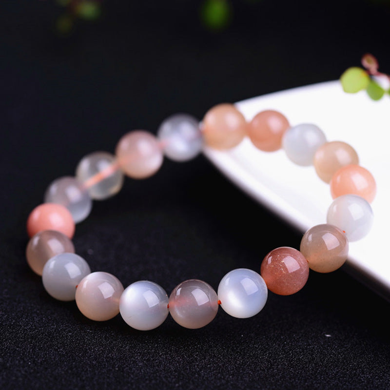 Bracelet de richesse positif en pierre de lune naturelle