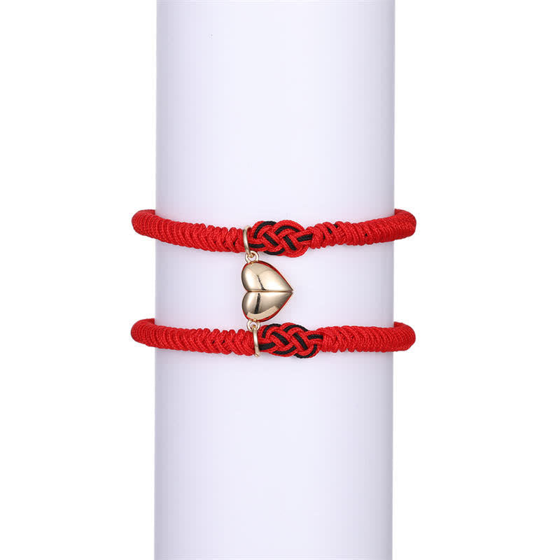 Bracelet tibétain en corde avec protection et nœud chinois porte-bonheur, lot de 2 Buddha Stones