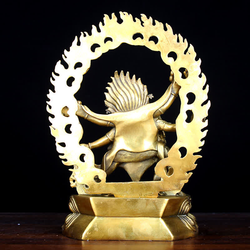 Statue de Bouddha en cuivre de la compassion de Mahakala du Tibet - image 2