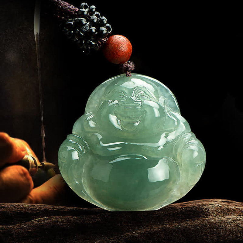 Collier pendentif en jade Bouddha rieur - image 5