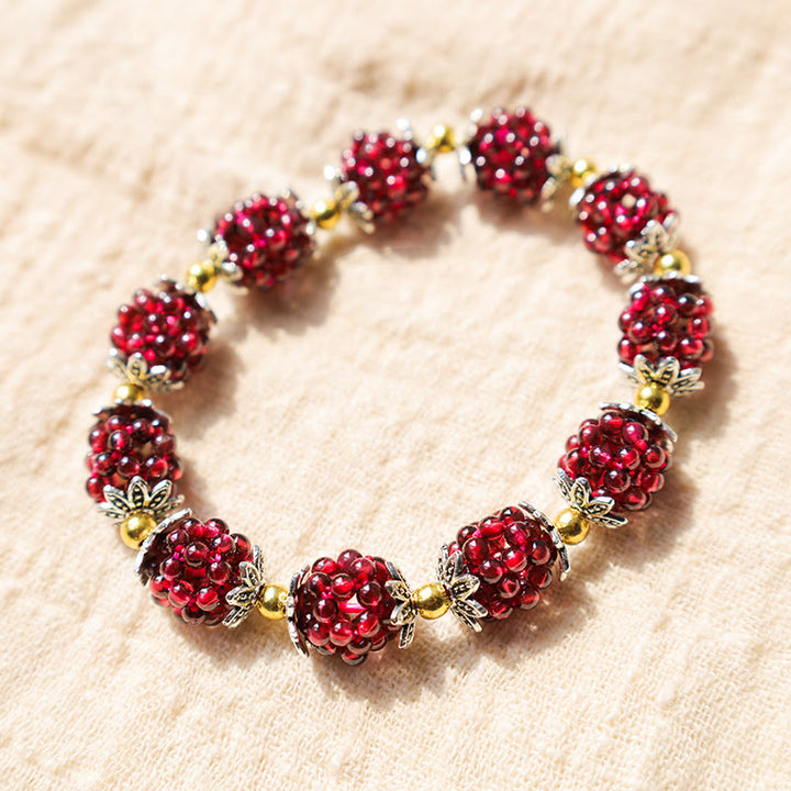 Bracelet de guérison en grenat naturel Buddha Stones - image 1