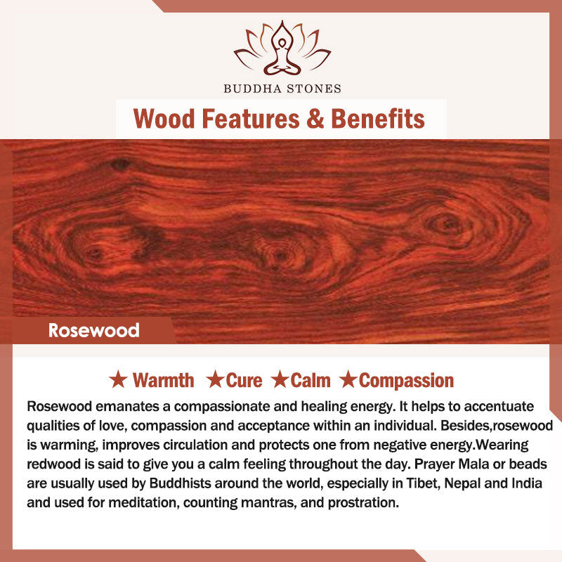 Bracelet de chaleur en bois de rose tibétain Buddha Stones (type aléatoire) - image 7