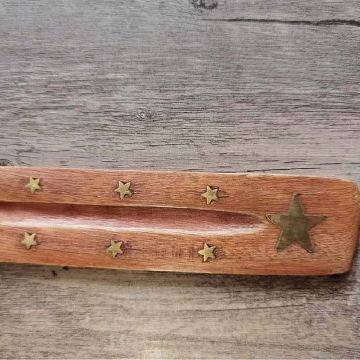 Brûleur d'encens en bois fait à la main (type aléatoire)