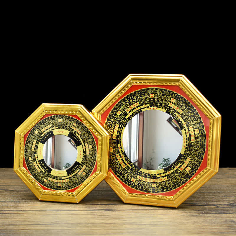Carte Feng Shui Bagua Pièces des Cinq Empereurs Gourde Équilibre Carte Énergie Salon Miroir