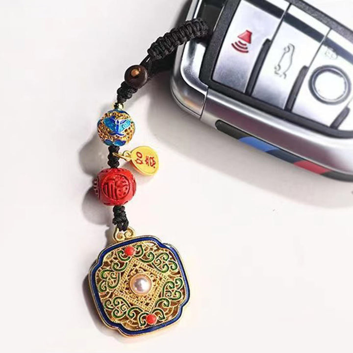 Porte-clés porte-bonheur Ruyi avec les Buddha Stones Fu