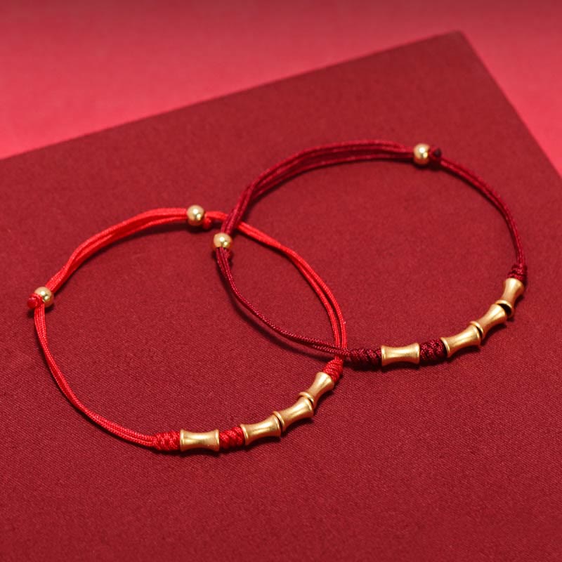 Bracelet tressé en argent sterling 925 Buddha Stones et motif bambou