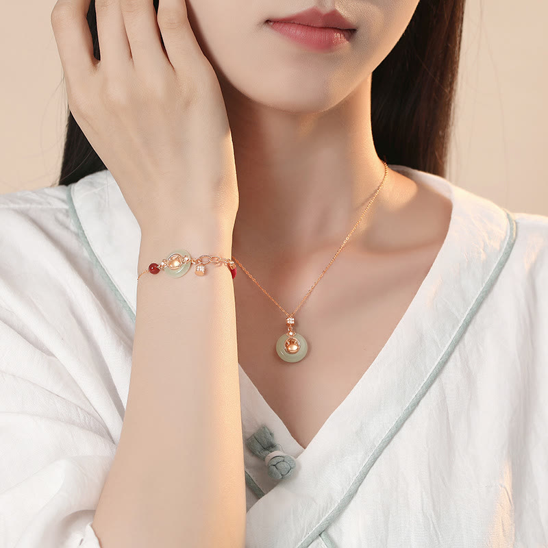 Bracelet de protection avec pendentif en argent sterling 925 et jade Hetian naturel en zircon et pierre de Buddha Stones