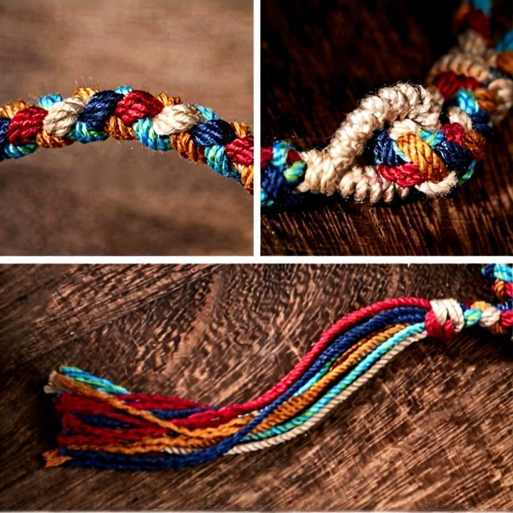Buddha Stones Bracelet porte-bonheur tibétain multicolore tissé à la main - image 8