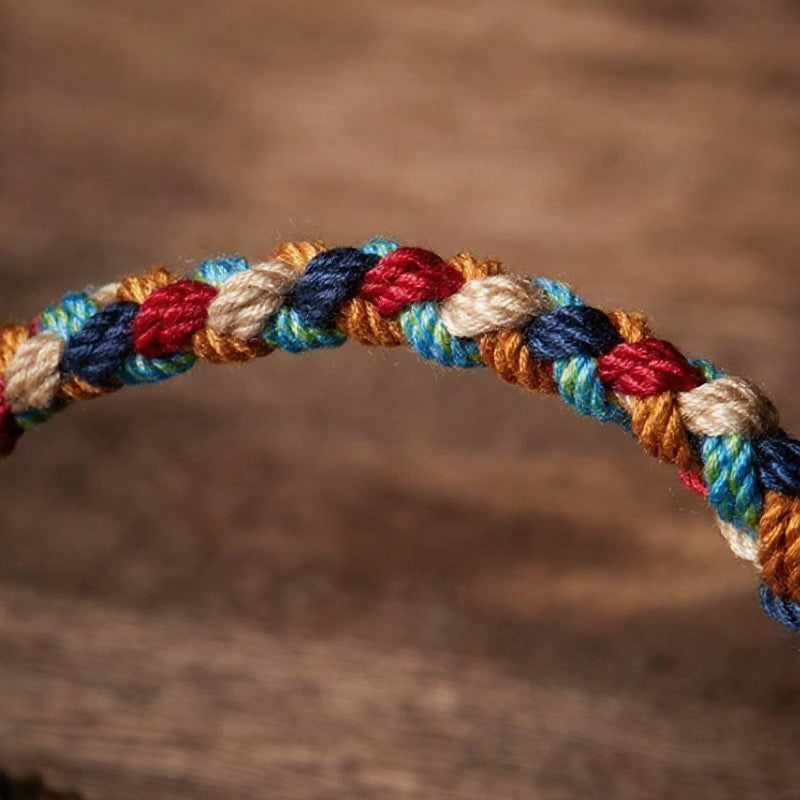 Buddha Stones Bracelet porte-bonheur tibétain multicolore tissé à la main - image 9