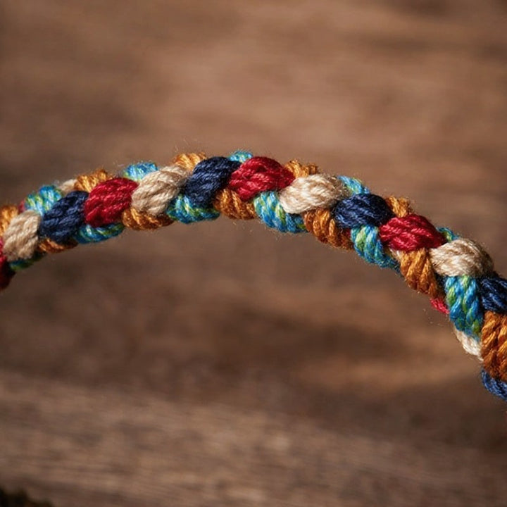 Buddha Stones Bracelet porte-bonheur tibétain multicolore tissé à la main - image 9