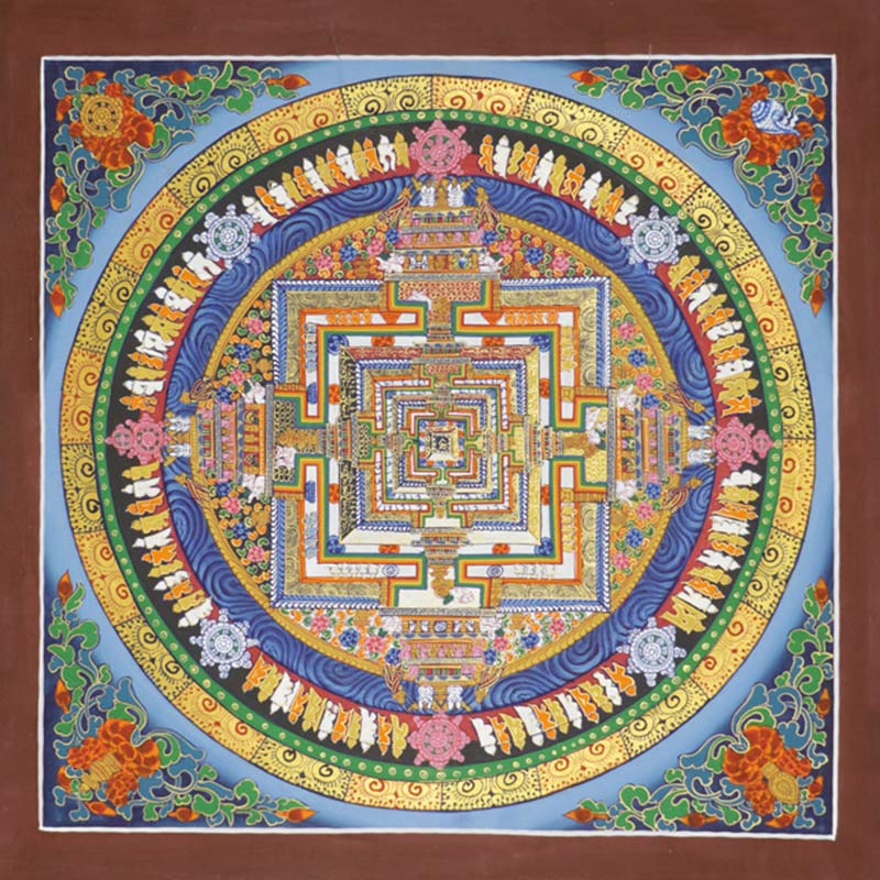 Peinture Thangka tibétaine en Buddha Stones , bénédiction, décoration faite à la main