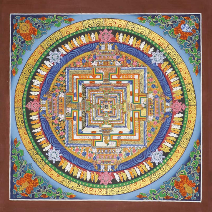 Peinture Thangka tibétaine en Buddha Stones , bénédiction, décoration faite à la main