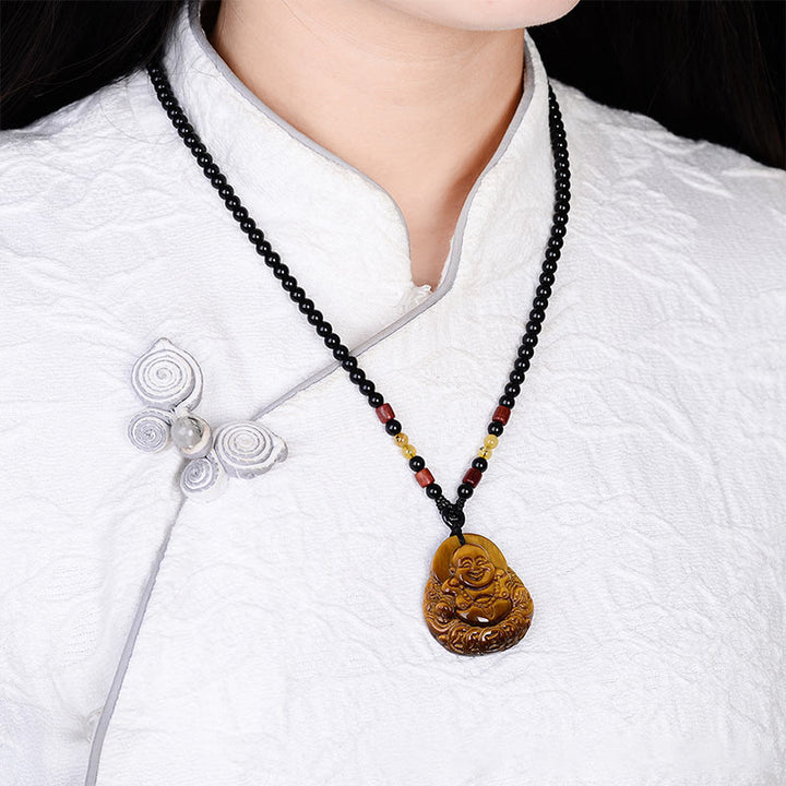 Collier de bénédiction Buddha Stones rieur œil de tigre en pierres de Bouddha - image 6