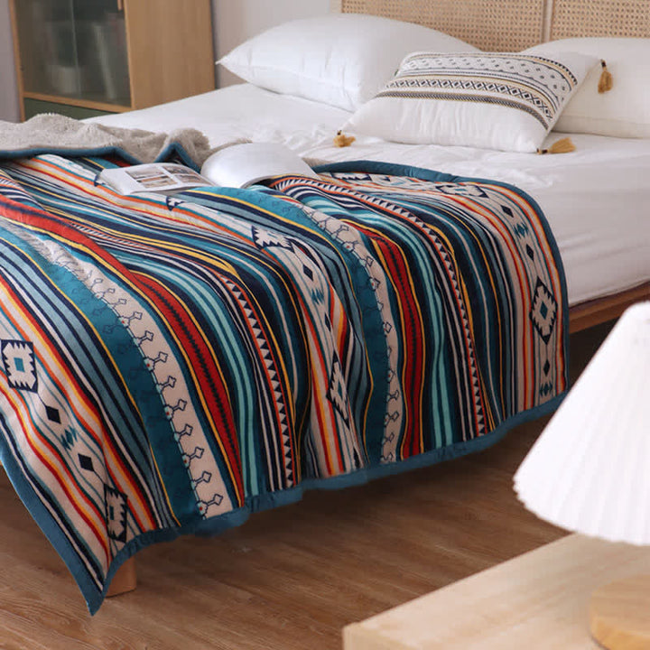 Couverture de lit douce et chaude à motifs géométriques de Buddha Stones - 150 x 200 cm - image 11