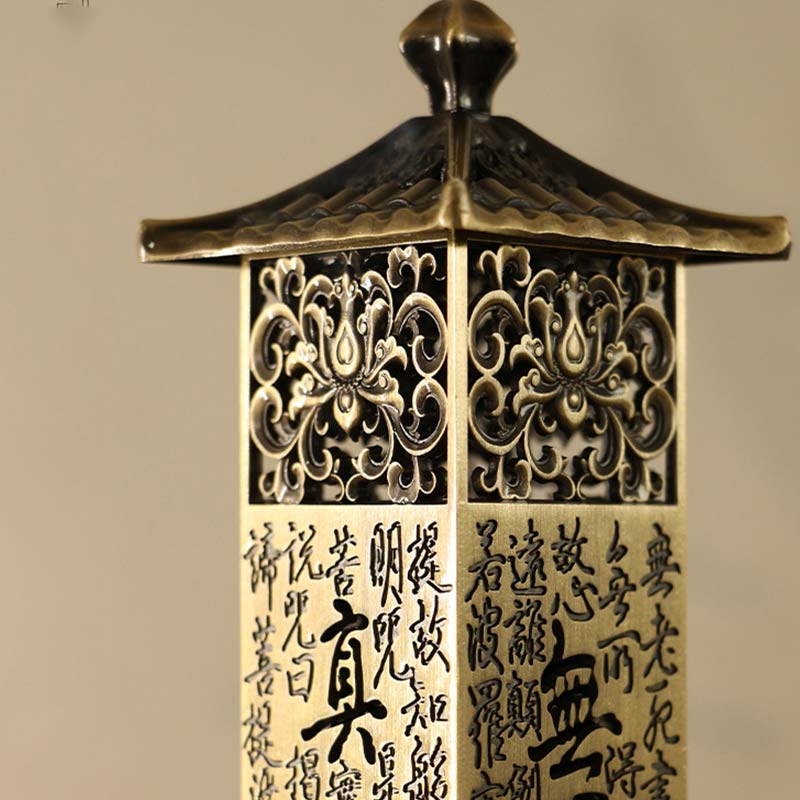 Porte-encens en alliage Heart Sutra Brûleur d'encens de guérison pour décoration de la maison