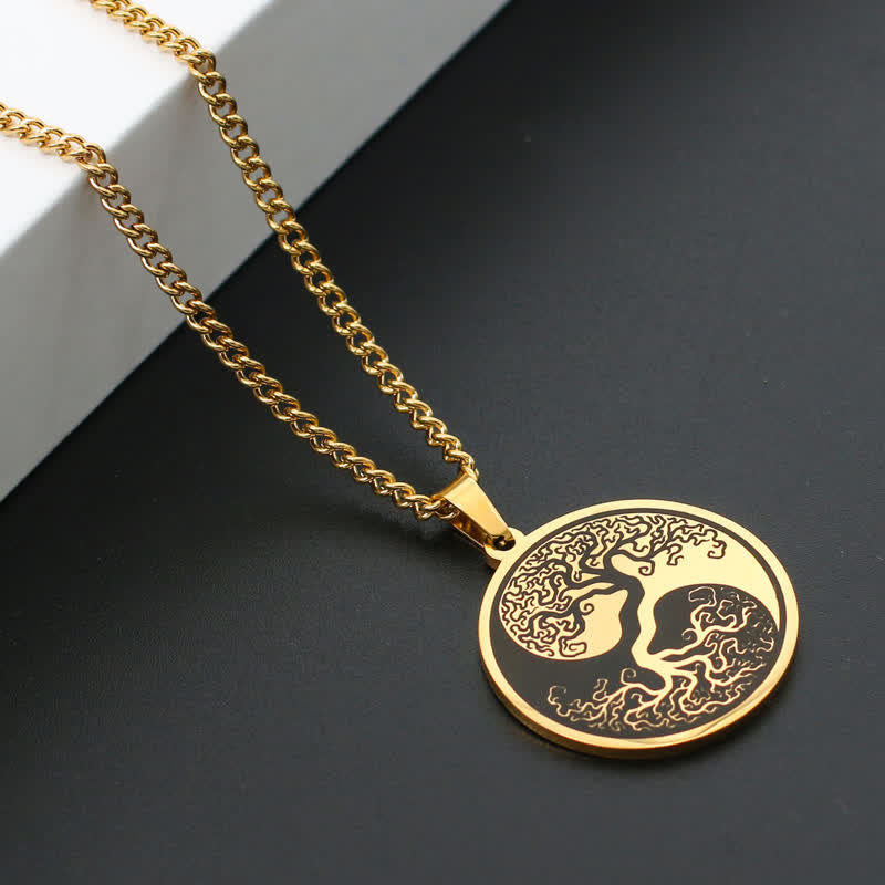 Collier pendentif en acier titane avec Buddha Stones et arbre de vie - image 8