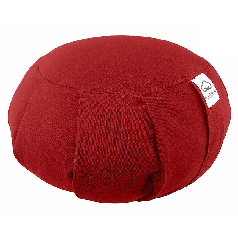 Buddha Stones Coussin de méditation en cosses de sarrasin et coton, décoration intérieure - 36 cm x 15 cm - Rouge - image 4