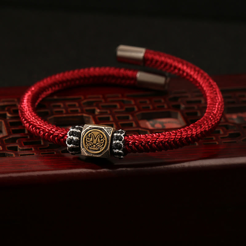 Bracelet en argent sterling 925 Buddha Stones et nœud parfait King Kong