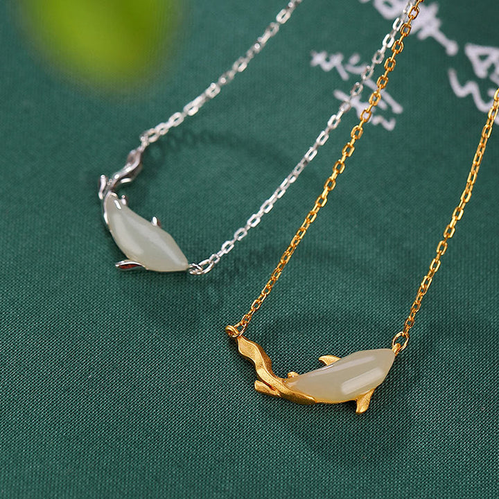 Collier pendentif porte-bonheur en argent sterling 925 et jade blanc avec Buddha Stones - image 1