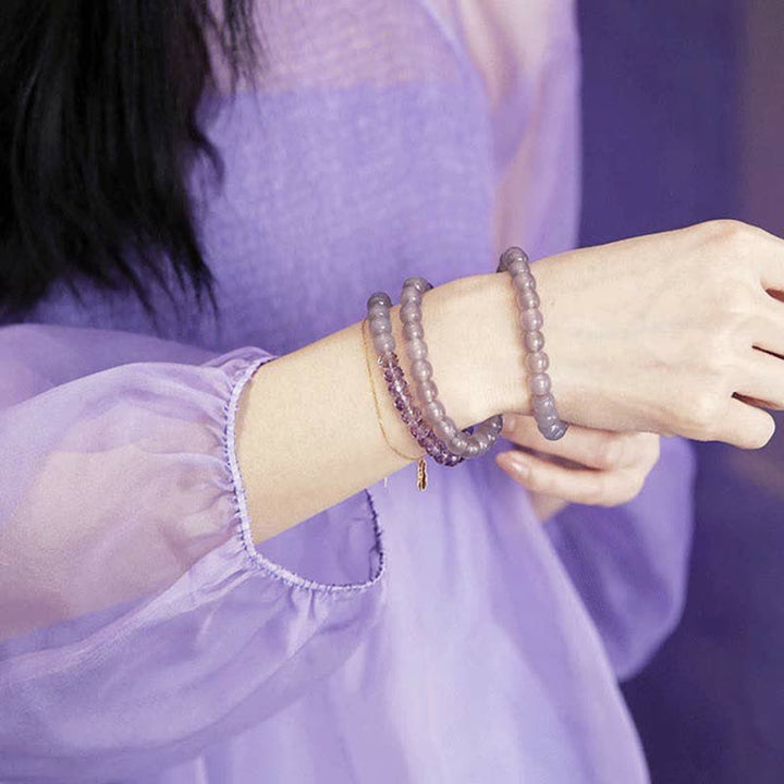 Bracelet de guérison et de méditation en cristal d'améthyste naturelle