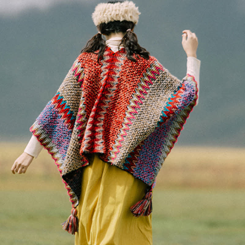 Buddha Stones , cape chaude, écharpe à pompon tibétaine - image 2