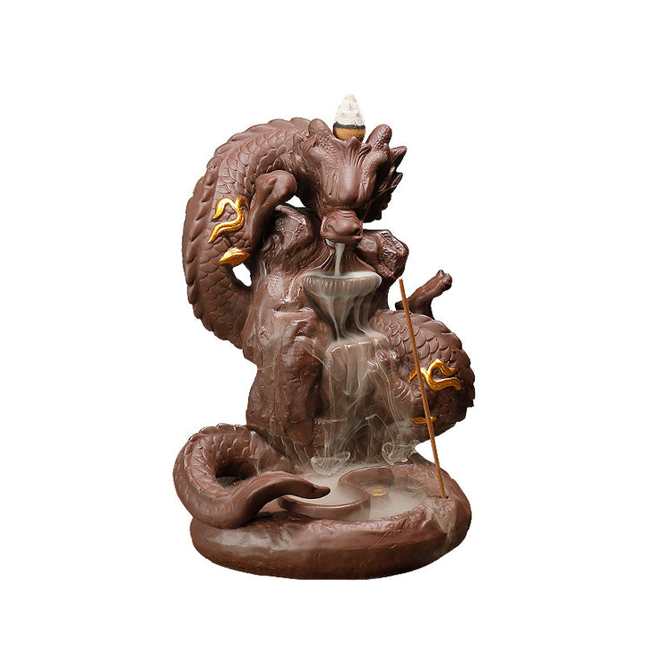 Brûleur d'encens tibétain en Buddha Stones pour protection du dragon